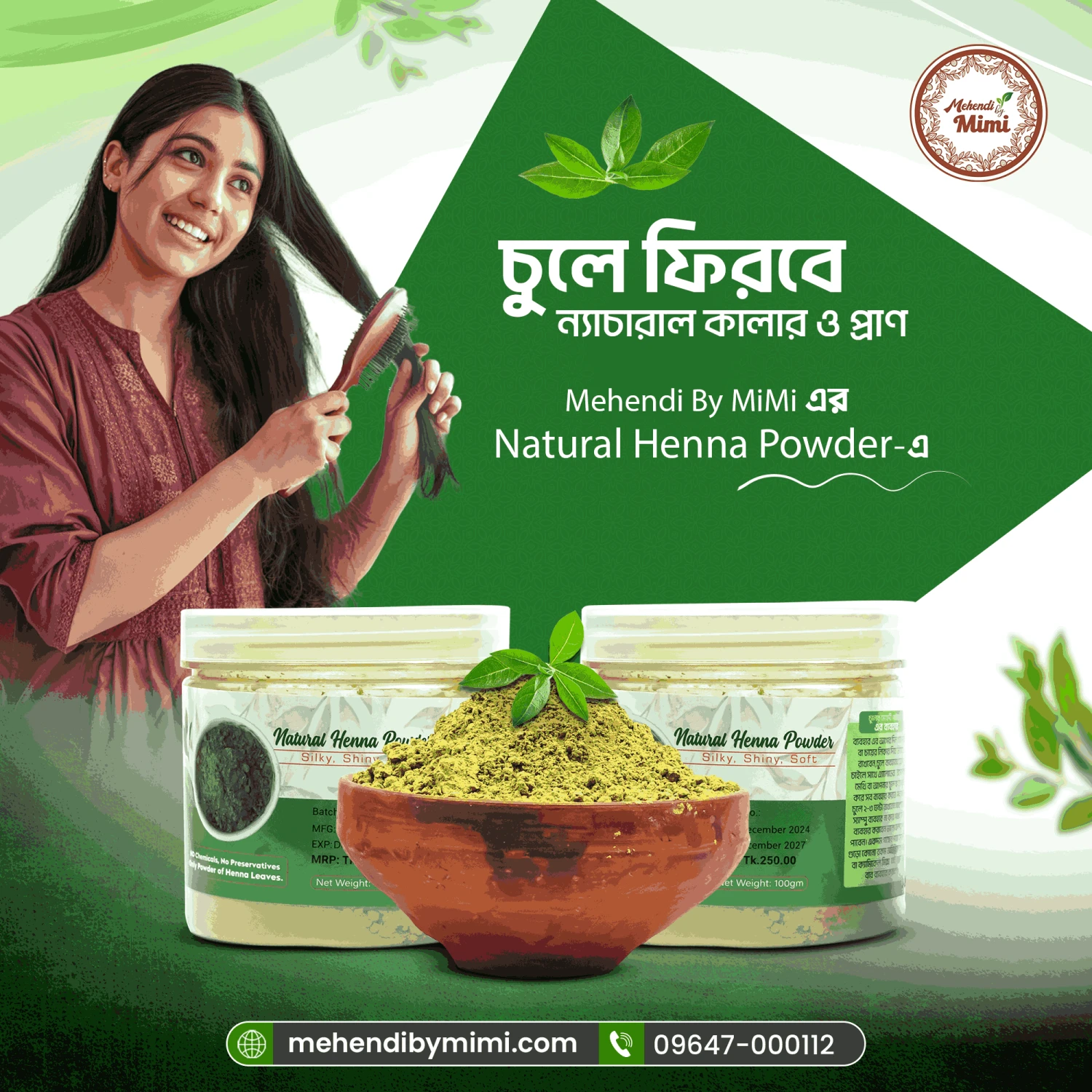 Natural henna powder for hair care from Mehendi by Mimi